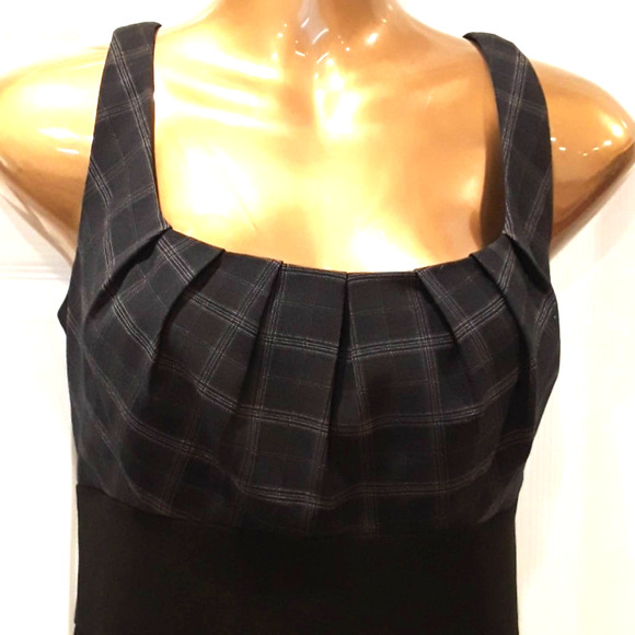 Evan Picone Sz 8 Empire Waist Black And Grey Sleeveless Dress - Picture 3 of 7